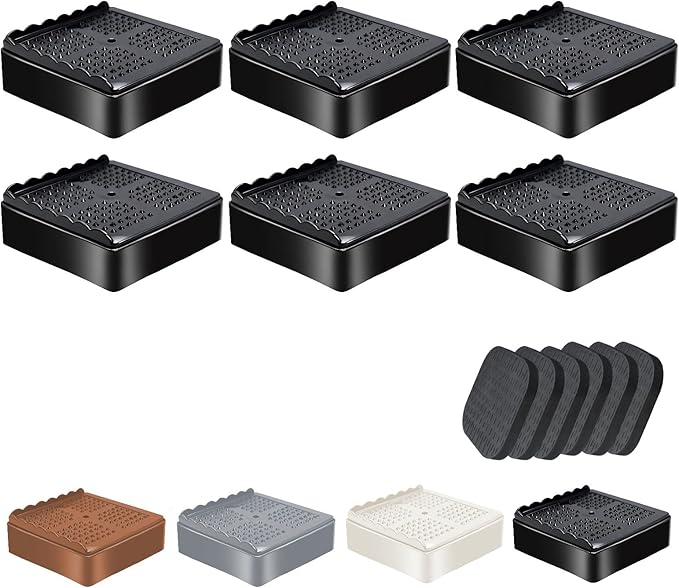 shouwuhho Furniture Risers, 6 Pack Bed Risers by EnjoyLifeEnjoyHappiness