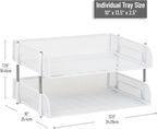 Mind Reader Stackable Paper Tray, Desktop Organizer, File Storage, Metal Mesh - Image 3