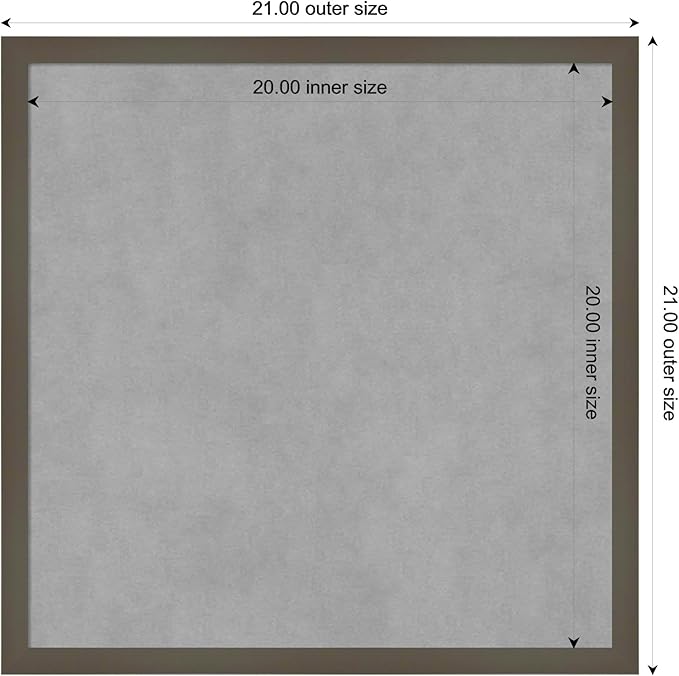 Amanti Art Grey Framed Magnetic Board 21x21 Medium Vision Board - Image 4
