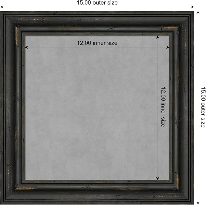 Amanti Art Black Framed Magnetic Board 15x15 X-Small Vision Board - Image 4