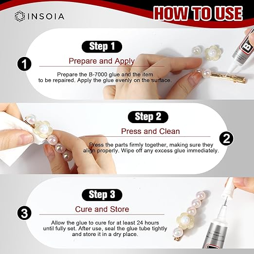 B7000 Rhinestone Glue Clear 15 PCS 15ml – Strong Transparent No Trace Jewelry - Image 5