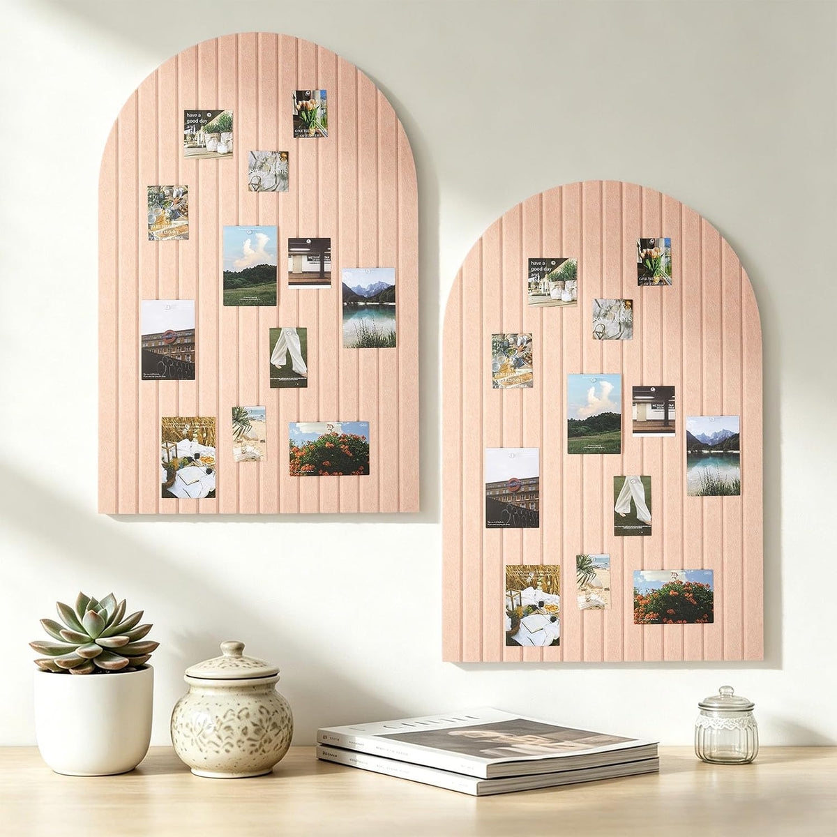 Mindsoft Arched Felt Bulletin Board, Pink, 2 Pcs