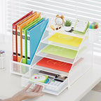 Marbrasse Desk Organizer with File Holder, 5-Tier Paper Letter Tray Organizer - Image 7