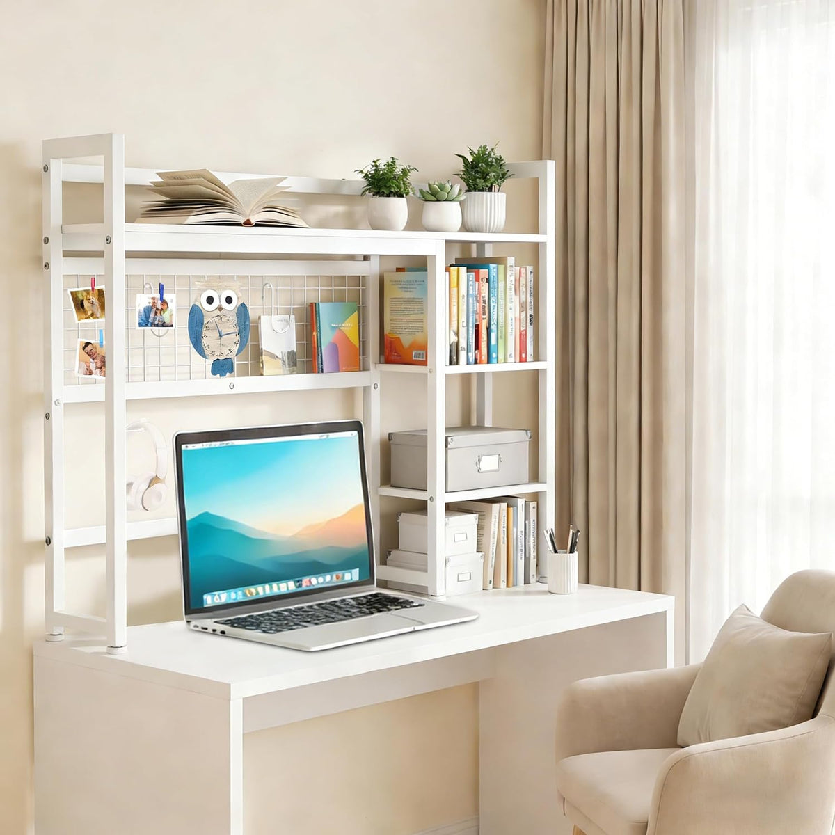IBVIVIC Desktop Shelf, 38.5'' Desktop Organizer Shelf for Computer Mo...