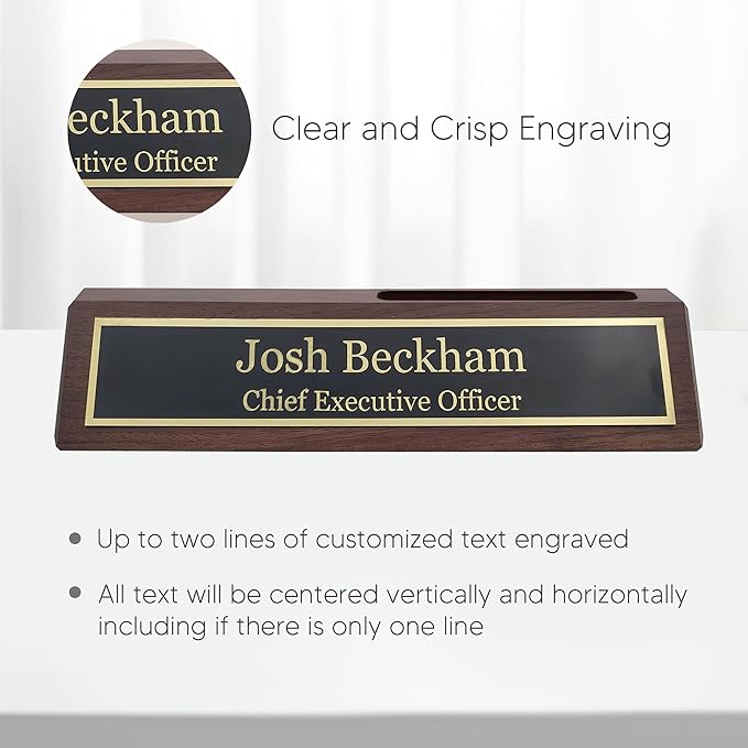 Business Wood Name Plate for Desk | Custom Desk Name Plate Personalized Gift - Image 5