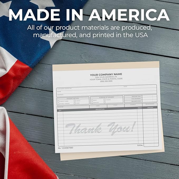 Custom 8.5" x 7" Carbonless NCR Books in 3-Part Triplicate Invoices, Work Orders - Image 5
