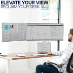 VIVO Dual Ultrawide Monitor Desk Mount, Heavy Duty Fully Adjustable Steel Stand - Image 9