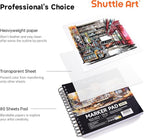 Shuttle Art Marker Pad, 8.3”x8.9” Portable Square Sketchbook, 80 Sheets Marker - Image 2