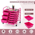 GOFLAME 9-Drawer Rolling Storage Cart, Mobile Utility Cart - Image 4