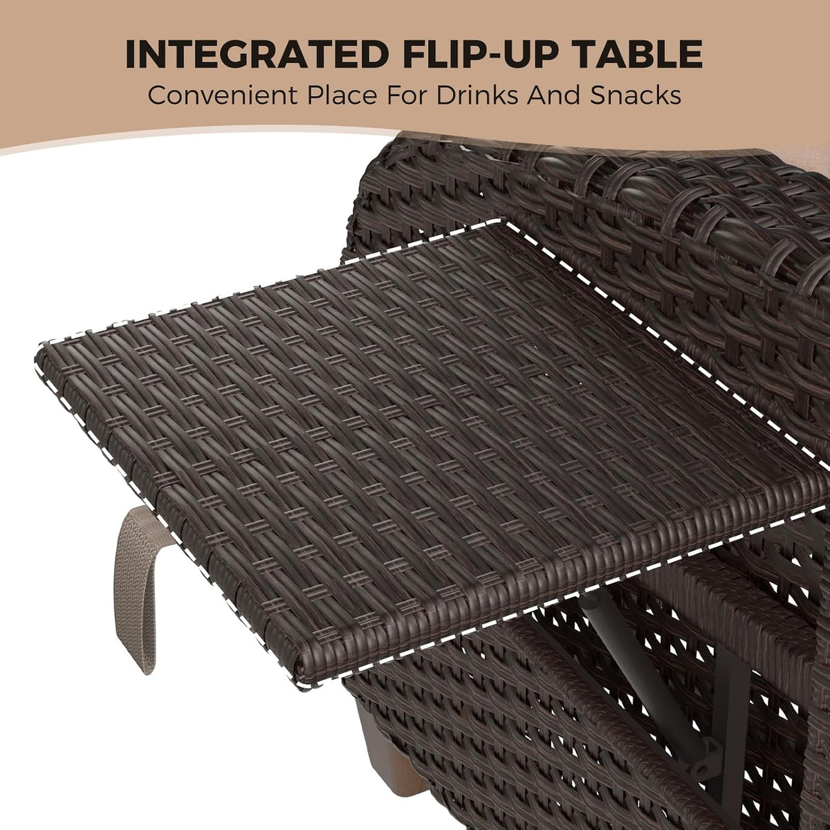 Grand patio Outdoor Recliner with Independent Adjustable Back and Footrest, A...