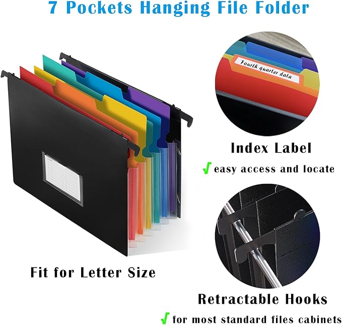 TRANBO 7-Pockets Hanging File Folder - Image 4