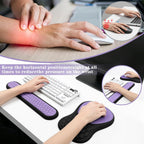 Wrist Rest for Computer Keyboard and Mouse Pad Set with Massage Design | Ergonomic Memory Foam Wrist Support Mouse Pad for Pain Relief,Easy Typing,Desk Wrist Pad for Office Home(2-in-1 Black+Purple)