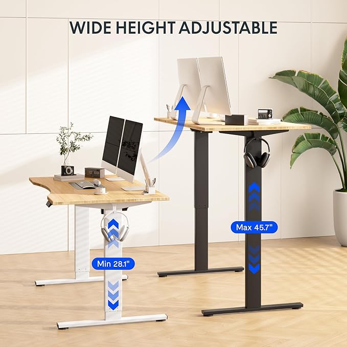FLEXISPOT EN1 Bamboo Standing Desk, 60 x 30 Inches Whole-Piece Electric - Image 7