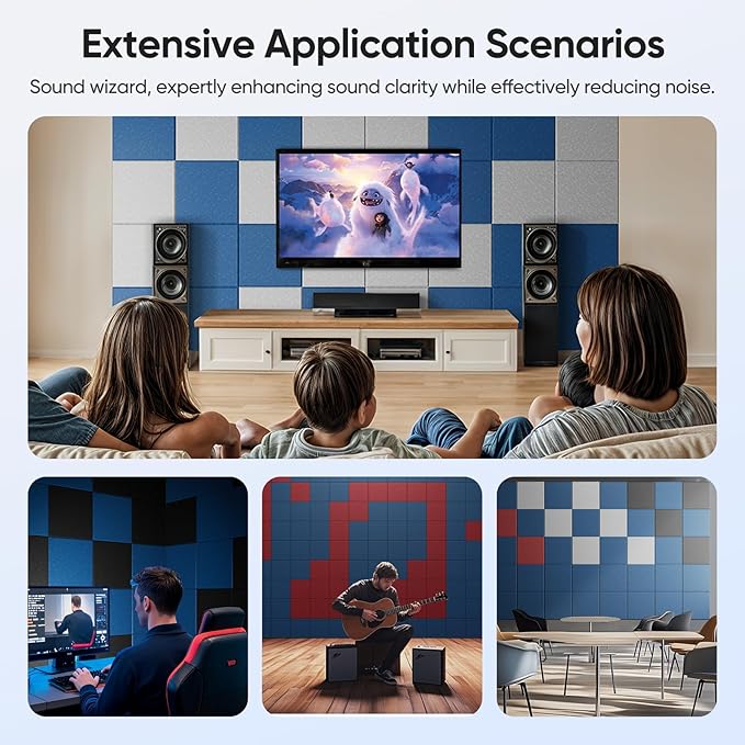 UNECHO 12 Pack 12" X 12" X 0.4" Acoustic Panels - Image 6