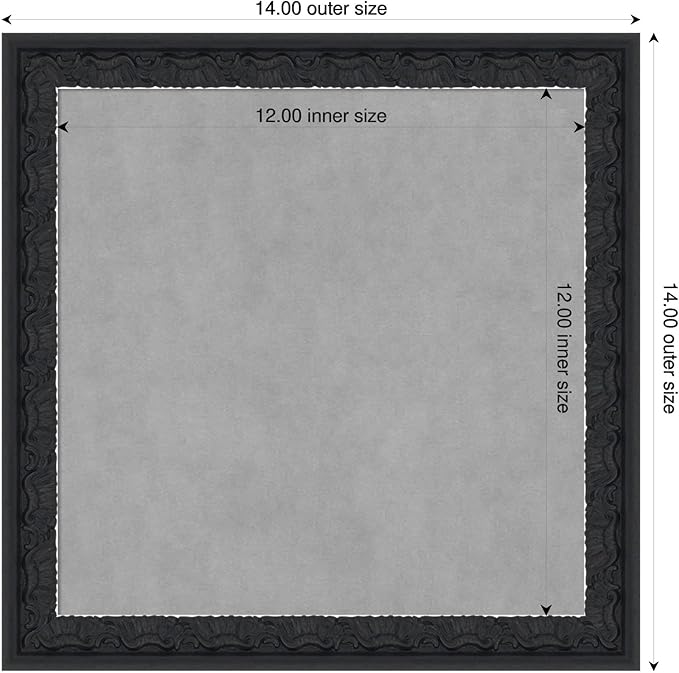 Amanti Art Black Framed Magnetic Board 14x14 X-Small Vision Board - Image 2