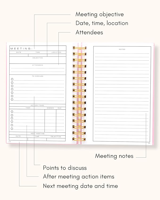 Lamare Meeting Notebook for Work Organization – Perfect Work Notebook for Note - Image 4