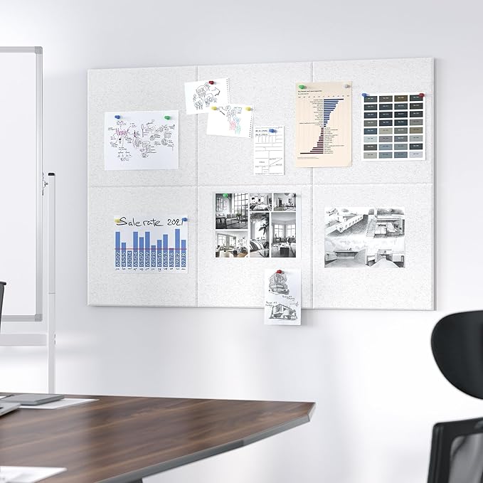 Neatsure Large Cork Board for Wall, 6 Panels Felt Tiles Tack Push Pin Board for - Image 4