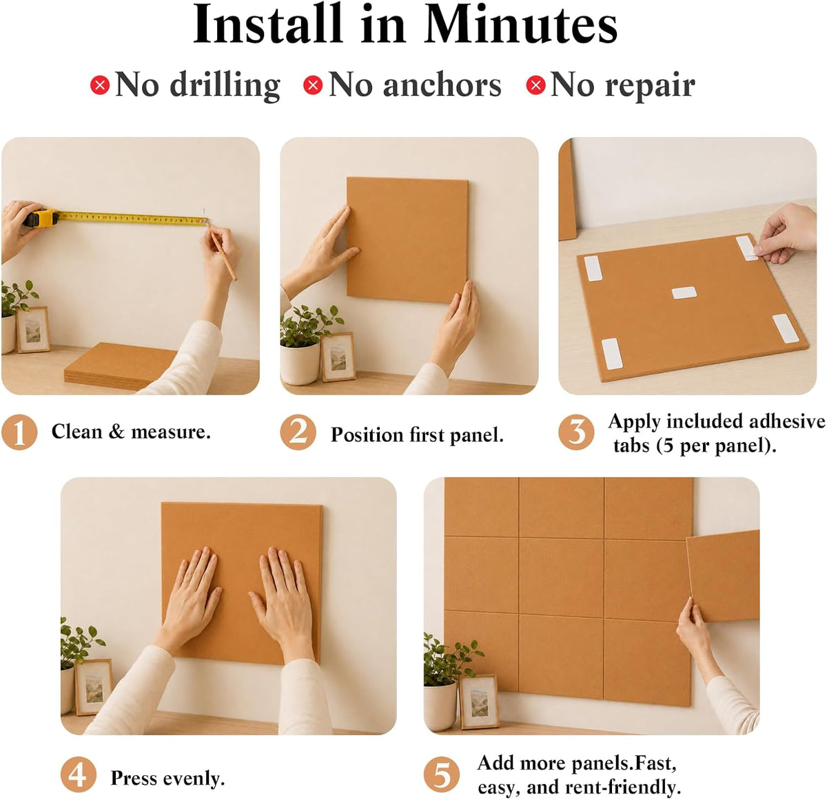 48" x 36" Decorative Bulletin Boards, Large Cork Board Alternative ...