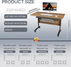 Folding Conference Table 4ft 5ft, Foldable Office Meeting Desk - Image 2