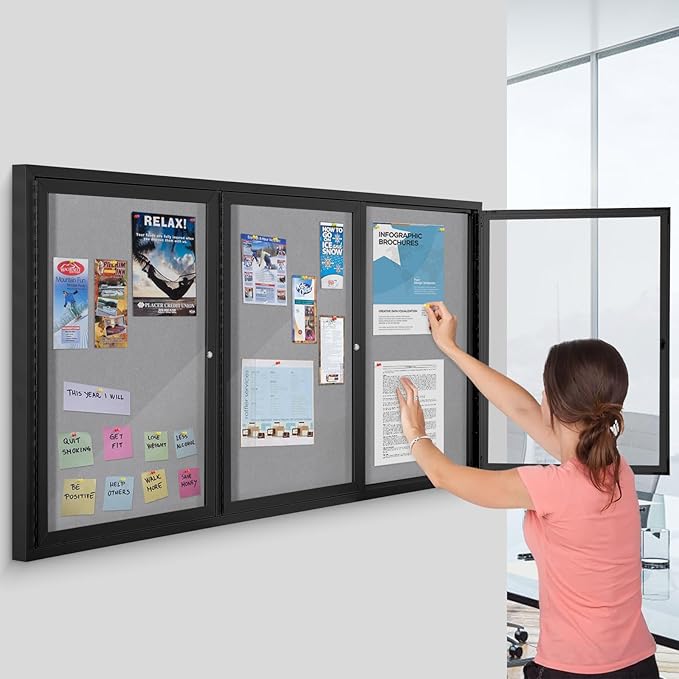 SWANCROWN Outdoor Bulletin Board 70x36in, Enclosed Bulletin Board - Image 6