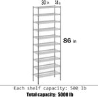 Regal Altair 14" Deep x 30" Wide x 86" Height Wire Shelving Kit | 10-Tier | NSF - Image 3