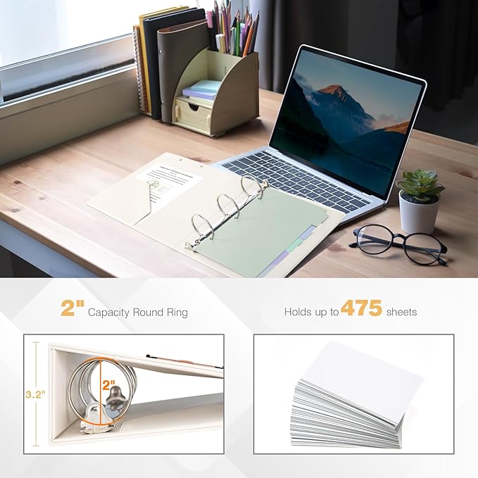 Ospelelf Mini Binder 3 Ring 2 Inch, Professional Clipboard Dividers - Image 4