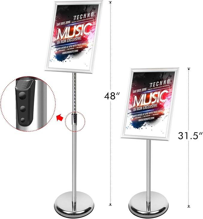 DISPLAYSWORKER Adjustable Poster Sign Stand, Floor-Standing Sign Holder - Image 2