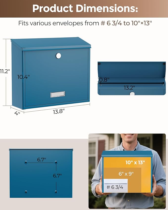 LAND·VOI Locking Wall-Mount Mailbox - Image 6