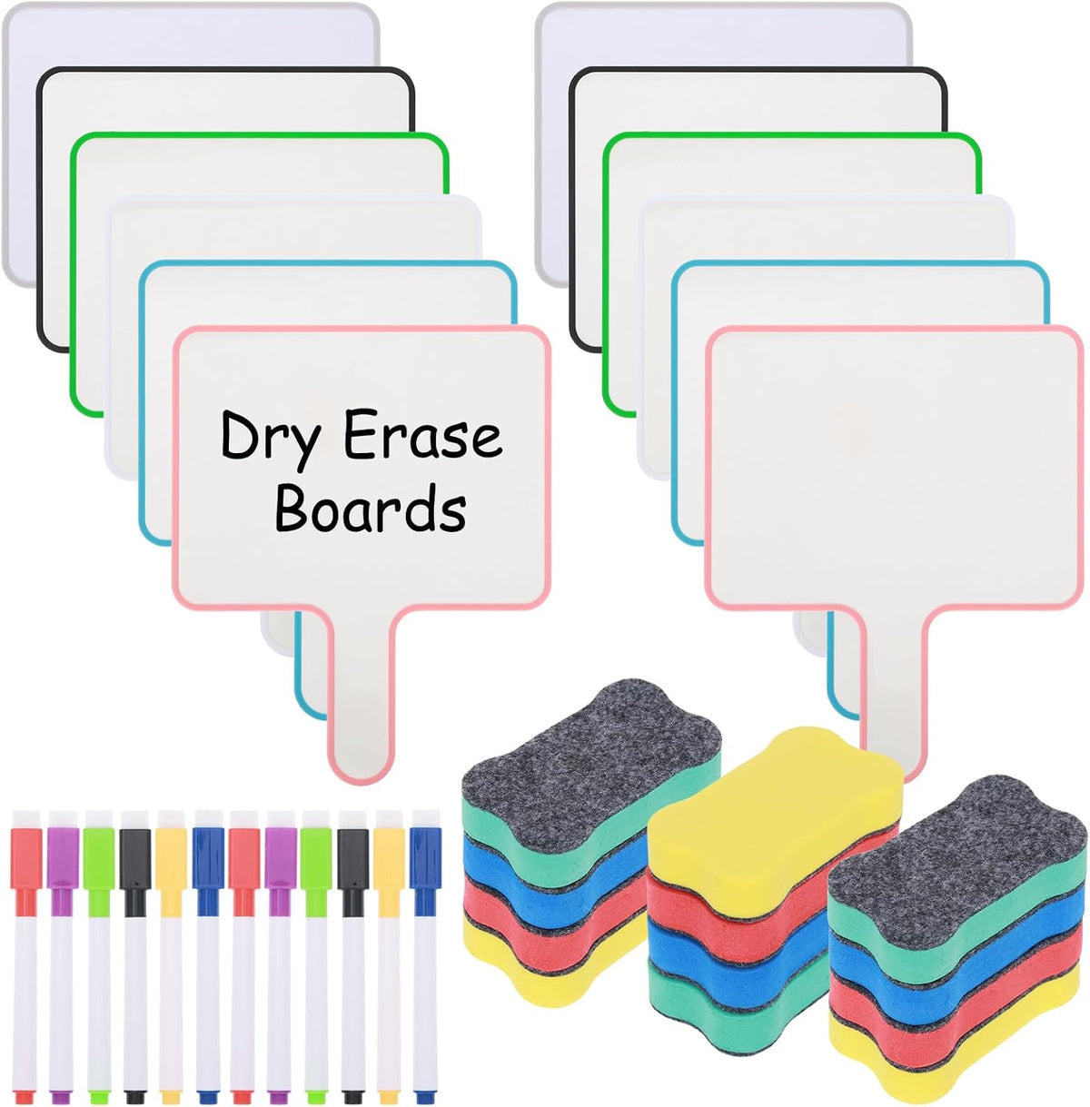 36-Piece Dry Erase Answer Paddle Set - 8"x10" Handheld Sign with Ma...