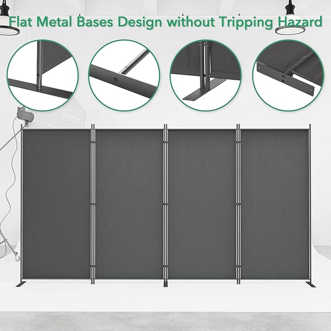 Helios&Hestia 4-Panel 6 ft Tall Indoor Folding Room Divider, Portable Privacy - Image 4