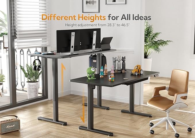 Claiks Standing Desk with Drawers, 55x24 Inch Electric Adjustable Height Stand - Image 4