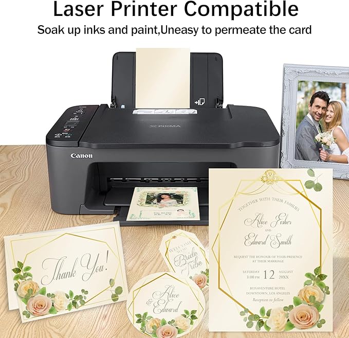 24 Sheets Cream Shimmer Cardstock 8.5 x 11 Ivory Paper, Goefun Off White Card - Image 4