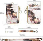 Marble ID Badge Holder with Lanyard, Card Name Tag Holders with Zipper - Image 5