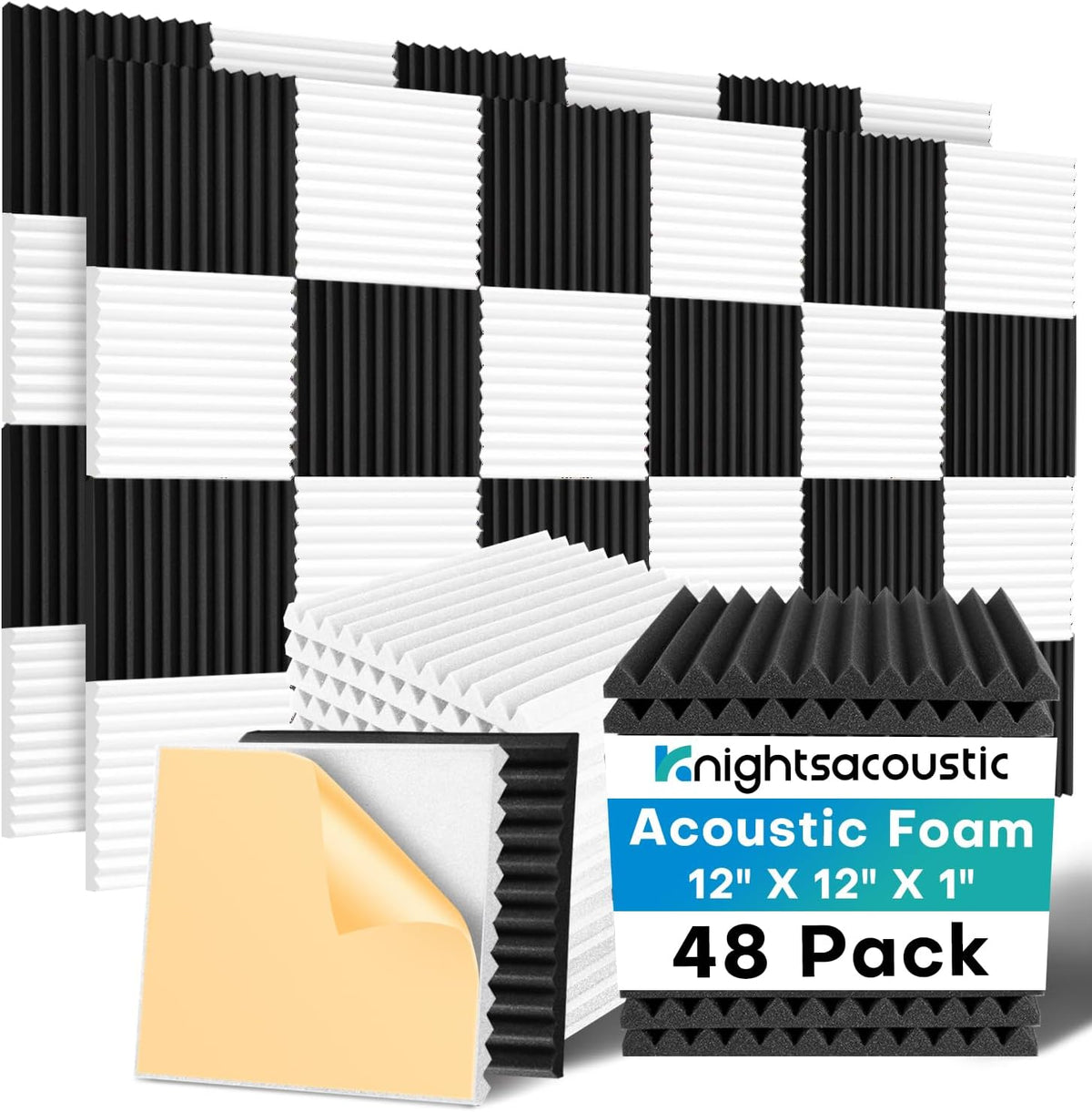 48 Pack Sound Proof Foam Panels