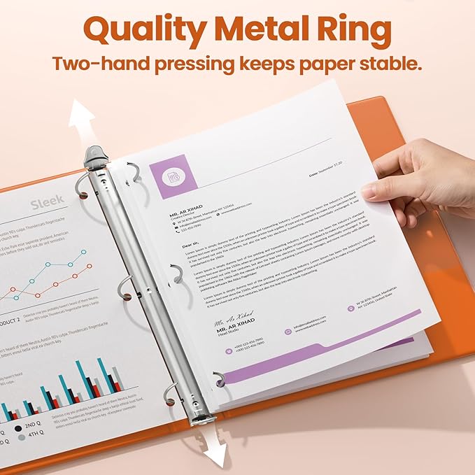SUNEE 3 Ring Binder 1 Inch 1 Pack - Image 2
