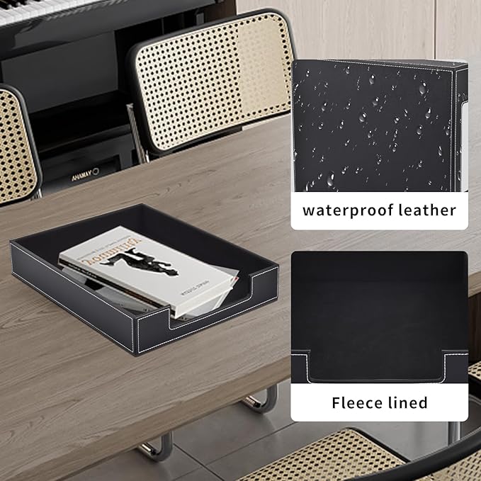 Leather Letter Tray, Office Supplies Desk Organizer - Image 6