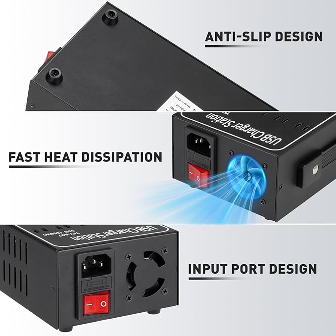 250W Charging Station for Multiple Devices, Stations for MacBook, Android Cell - Image 4