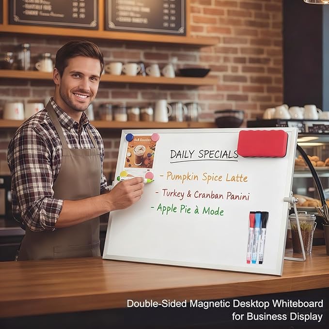 MXG Magnetic White Board Dry Erase, 10x14 Inch Double Sided Small Whiteboard - Image 9