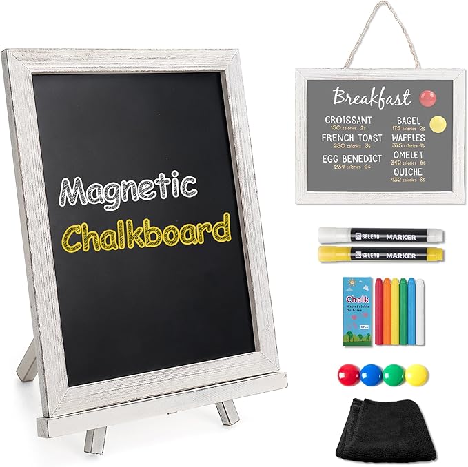 SELEAD 100% Real Wood Frame Magnetic Chalkboard by SELEAD