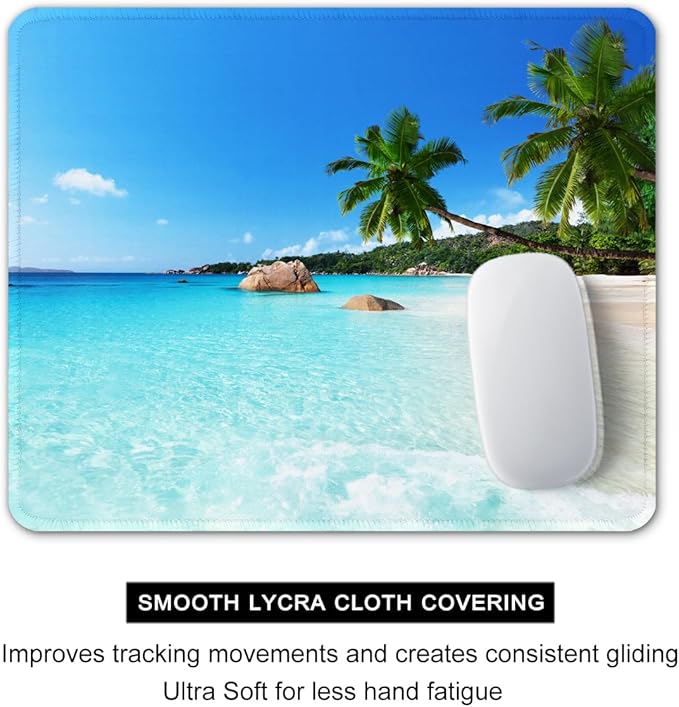 Auhoahsil Mouse Pad, 12 x 10 in Summer Beach Theme Computer Mouse Pad - Image 4