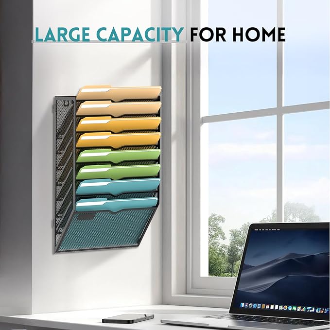 SUPEASY Wall File Organizer Mesh Office Mail Holder, Hanging Wall Organizer - Image 2