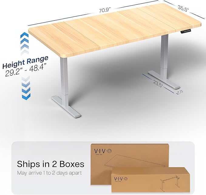 VIVO Electric 71 x 36 in Standing Desk, Memory Height Adjustment, 1B Series - Image 3
