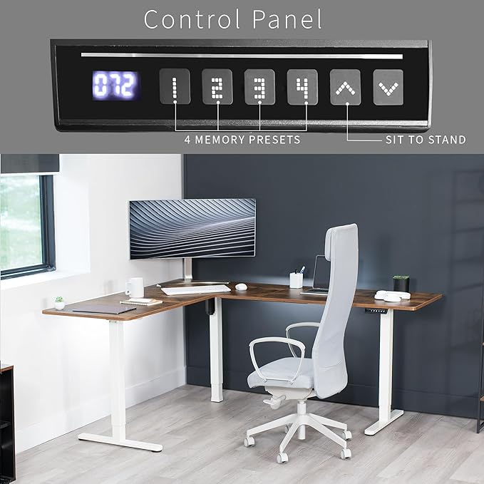 VIVO Electric Corner 75 x 63 inch L-Shaped Standing Desk, Memory Height - Image 5