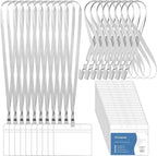 100 Pcs Lanyards for ID Badges and 100 Pcs Clear Name Tag Holders Reusable by Lecpeting