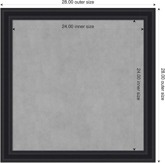 Amanti Art Black Framed Magnetic Board 28x28 Medium Vision Board - Image 2