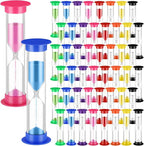 48 Pcs Back to School 5 Minute Sand Timer Bulk Colored Plastic Mini Multicolor by Relaxweex
