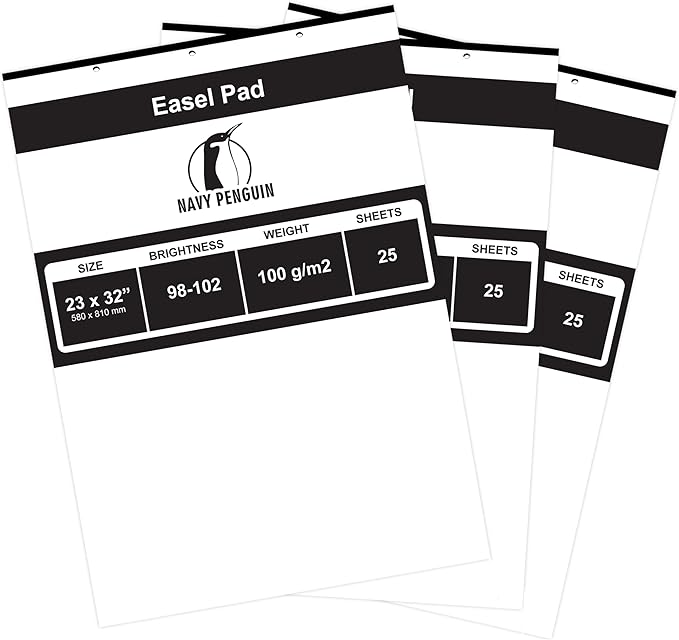 Navy Penguin Easel Pad 23x32-3 Pack by Navy+Penguin