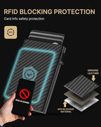 typecase Mens Wallet Card Holder: Pop Up Aluminum Case, Carbon Fiber Leather - Image 6