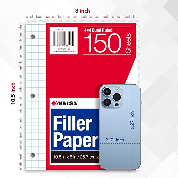 KAISA Graph Paper Filler Paper, 150sheet/pack - Image 4