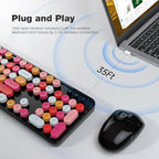MOFII Wireless Keyboard and Mouse Combo, 2.4GHz Retro Full Size Typewriter - Image 2